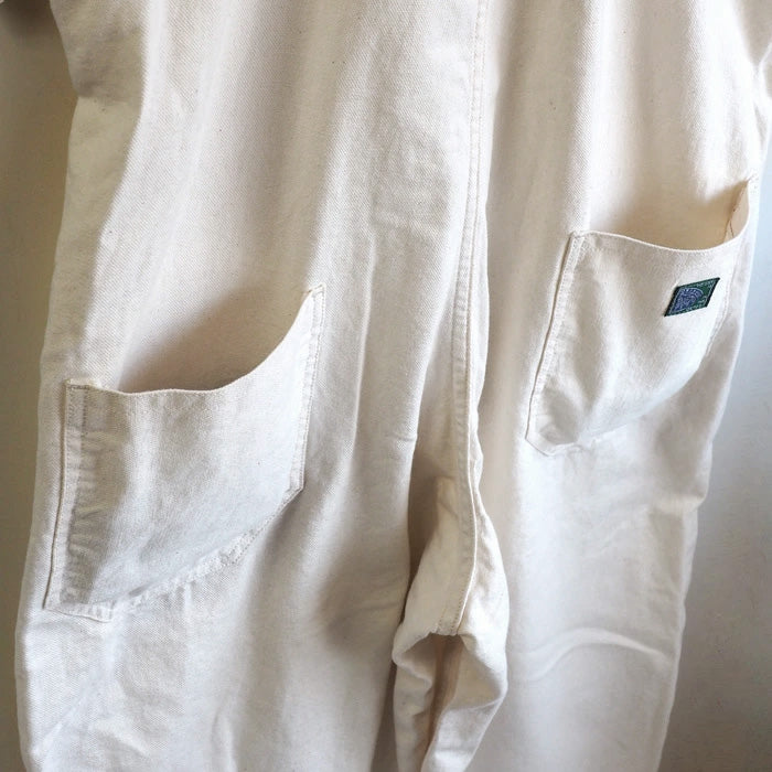 graphzero(グラフゼロ) デッキビブ オーバーオール ホワイト 生成り デニム 12オンス セルビッチ メンズ レディース [GZ-USNOA-0406-WH]