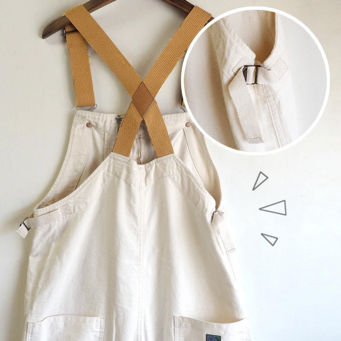 graphzero(グラフゼロ) デッキビブ オーバーオール ホワイト 生成り デニム 12オンス セルビッチ メンズ レディース [GZ-USNOA-0406-WH]