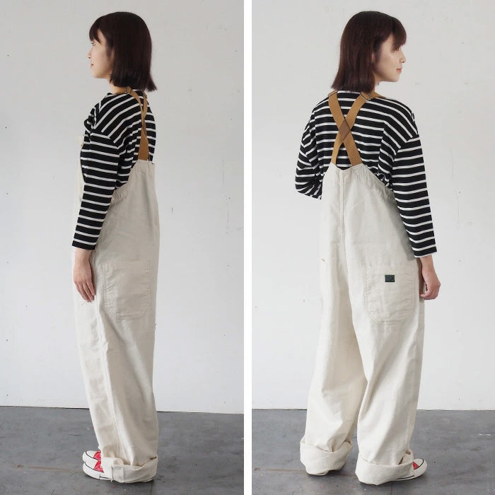 graphzero(グラフゼロ) デッキビブ オーバーオール ホワイト 生成り デニム 12オンス セルビッチ メンズ レディース [GZ-USNOA-0406-WH]