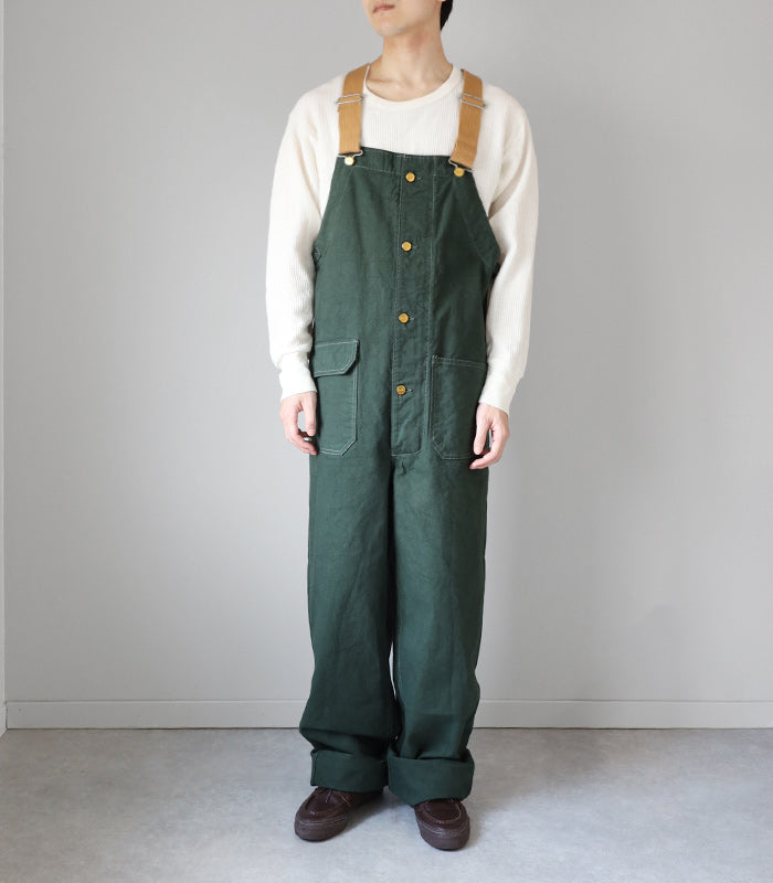 graphzero Deck Bib Overalls Green 10oz Men's Women's Unisex [GZ-USNOA-0505GR]