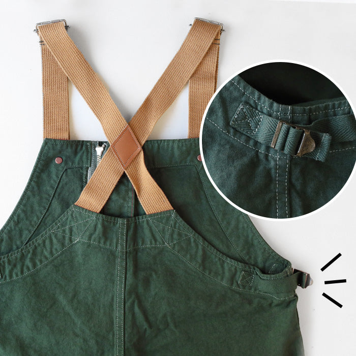 graphzero Deck Bib Overalls Green 10oz Men's Women's Unisex [GZ-USNOA-0505GR]