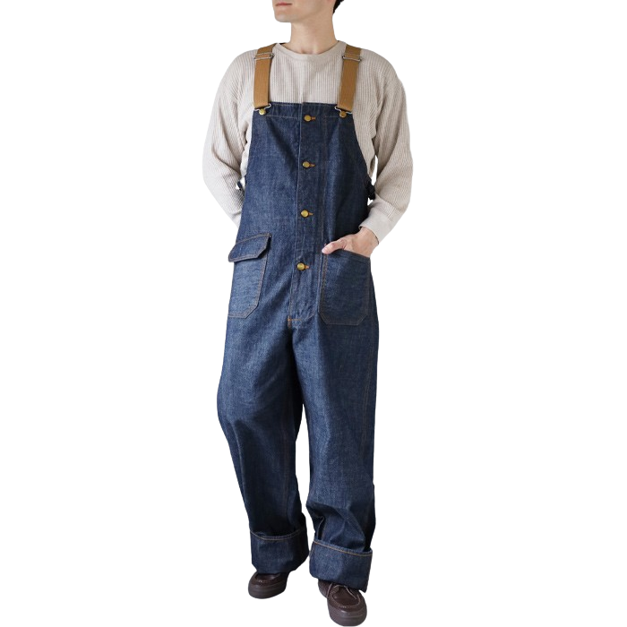 graphzero Deck Bib Overalls 10oz Denim Indigo Chambray One Wash Men's Women's Unisex [GZ-USNOA-0505ID] Okayama Kurashiki Kojima Jeans Denim Brand