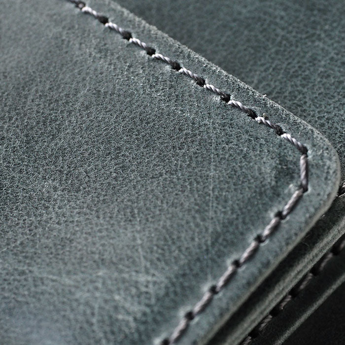 glart Stained Glass Antique Door Trifold Wallet, Navy, Women's [H0212-NV]. Real Glass, Genuine Leather Wallet, Leather Accessories, Brand Name Trifold Wallet, Compact Mini Purse, Leather 