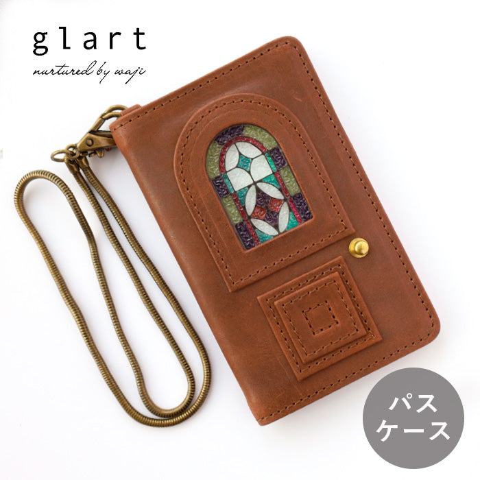 glart (グラート) パスケース ステンドグラス アンティークドア アンバー レディース [H0213-AMB]