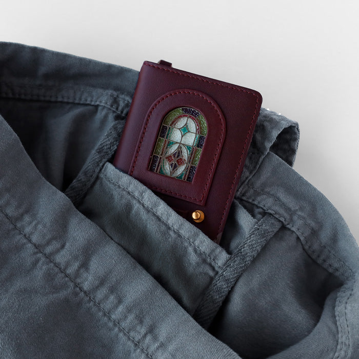 glart(グラート) パスケース ステンドグラス アンティークドア アノネイ アンタレスレザー レディース [H0213] リアルガラス 本革 革財布 革小物 ブランド