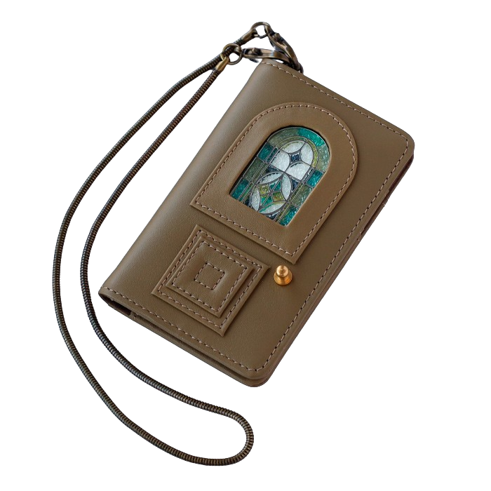 glart(グラート) パスケース ステンドグラス アンティークドア アノネイ アンタレスレザー レディース [H0213] リアルガラス 本革 革財布 革小物 ブランド