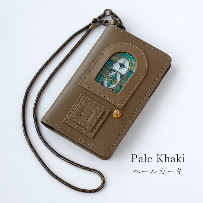 glart(グラート) パスケース ステンドグラス アンティークドア アノネイ アンタレスレザー レディース [H0213] リアルガラス 本革 革財布 革小物 ブランド