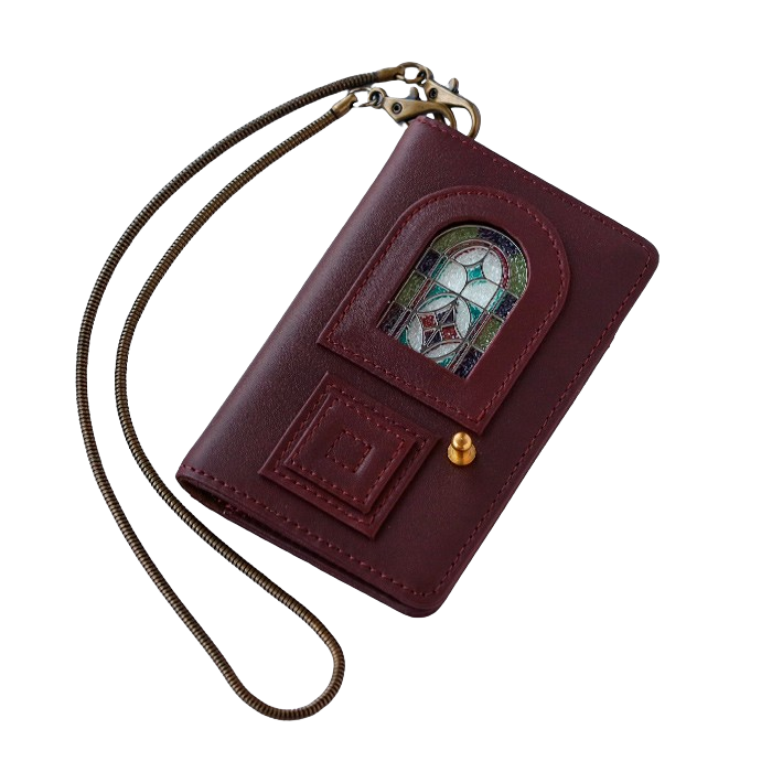 glart(グラート) パスケース ステンドグラス アンティークドア アノネイ アンタレスレザー レディース [H0213] リアルガラス 本革 革財布 革小物 ブランド