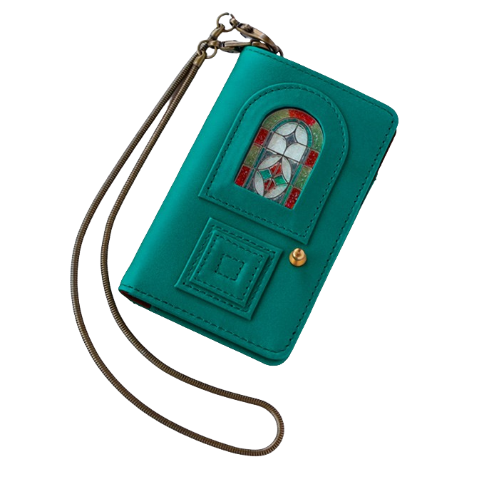 glart(グラート) パスケース ステンドグラス アンティークドア アノネイ アンタレスレザー レディース [H0213] リアルガラス 本革 革財布 革小物 ブランド