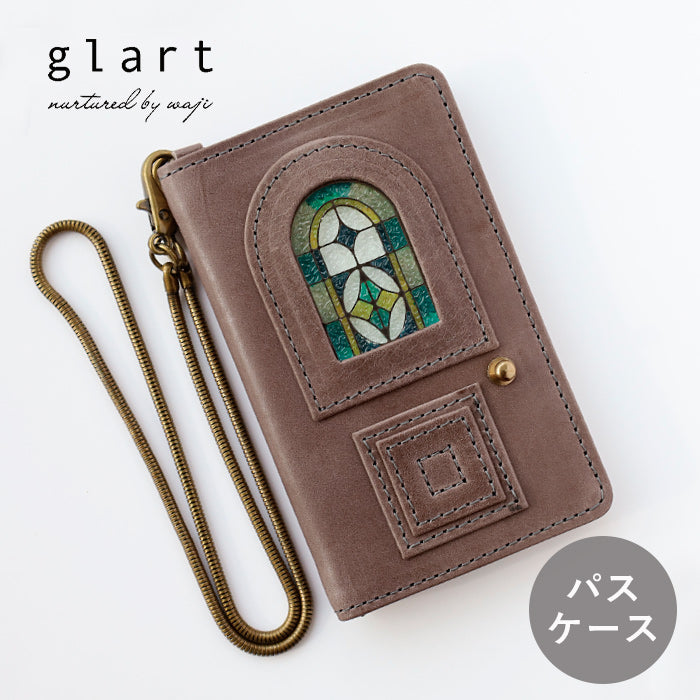 glart Stained Glass Antique Door Pass Case, Light Gray, Women's [H0213-LGY]