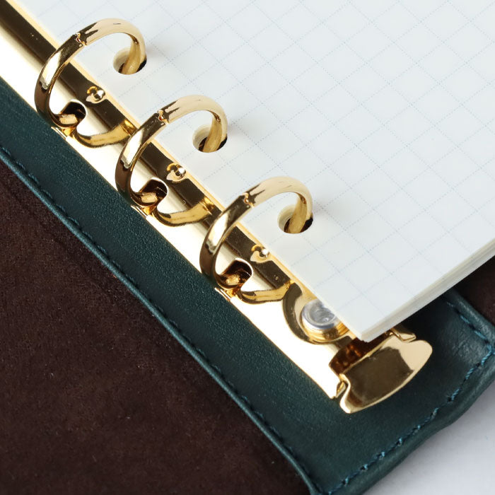 glart (グラート) バイブル システム手帳カバー ステンドグラス アンティークドア ネイビーグリーン [H0217-NVGRN]リアルガラス 本革 革小物 ブランド B6 6穴