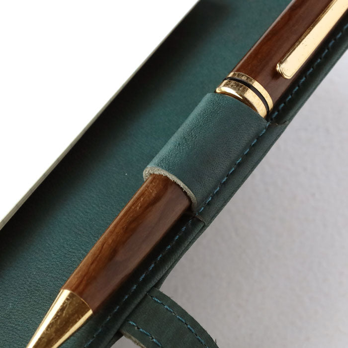 glart (グラート) バイブル システム手帳カバー ステンドグラス アンティークドア ネイビーグリーン [H0217-NVGRN]リアルガラス 本革 革小物 ブランド B6 6穴