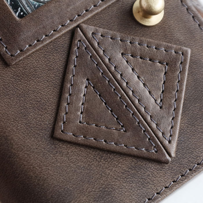 glart M5 size System Notebook Cover Stained Glass Antique Door Monochrome [H0220-MONO] Real Glass Genuine Leather Leather Goods Brand