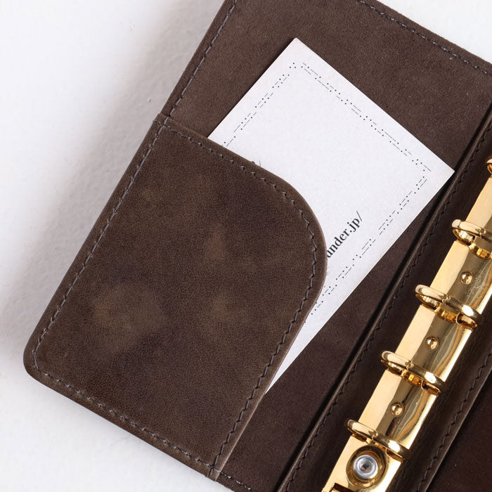 glart M5 size System Notebook Cover Stained Glass Antique Door Monochrome [H0220-MONO] Real Glass Genuine Leather Leather Goods Brand