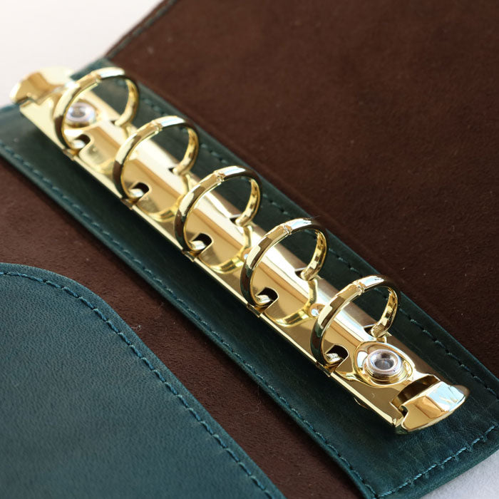 glart M5 Stained Glass Antique Door System Planner Cover, Navy Green [H0220-NVGRN] Real Glass, Genuine Leather, Leather Wallet, Leather Accessories, Brand Name, A6 Size, 5-Hole 