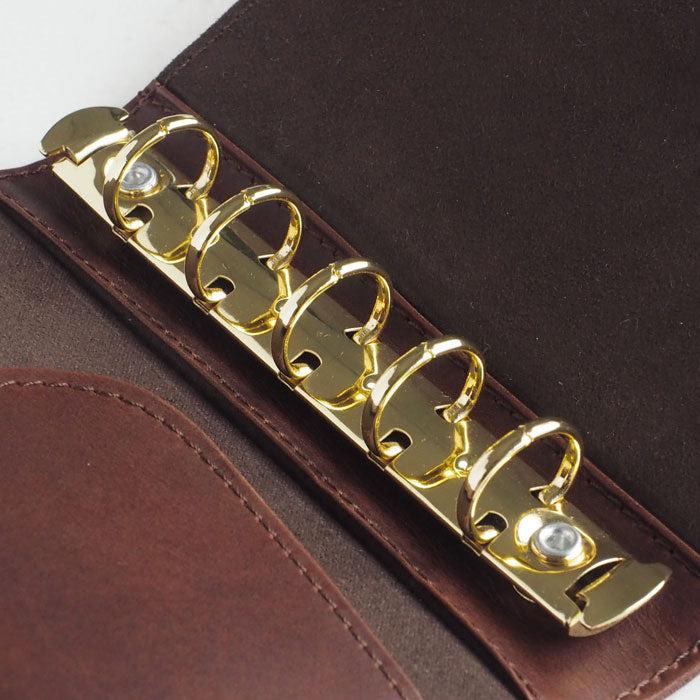 glart M5 System Notebook Cover Stained Glass Antique Door Sepia [H0220-SEPIA] Real Glass Genuine Leather Leather Wallet Leather Goods Brand A6 5 Holes