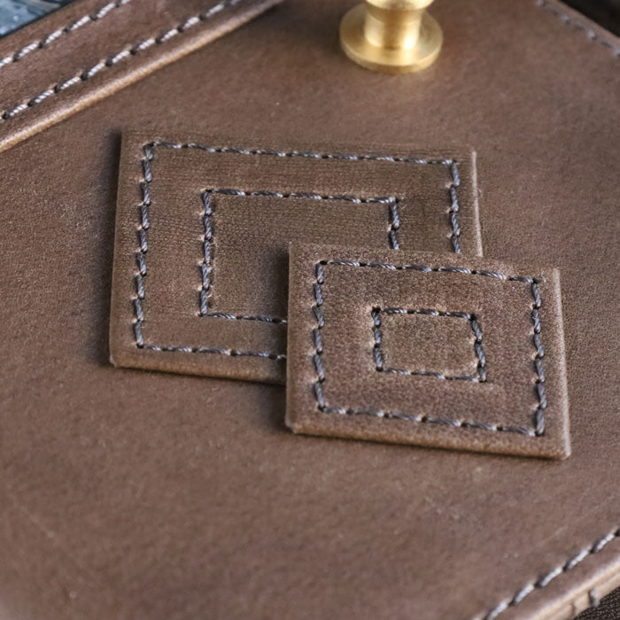 glart (グラート) M6 システム手帳カバー ステンドグラス アンティークドア モノクローム [H0221-MONO]リアルガラス 本革 革財布 革小物 ブランド ミニ6穴