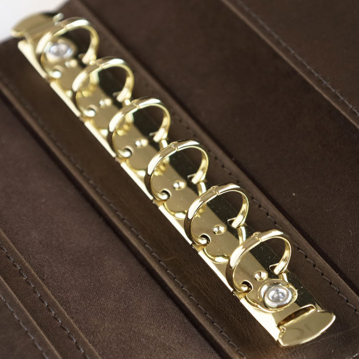 glart (グラート) M6 システム手帳カバー ステンドグラス アンティークドア モノクローム [H0221-MONO]リアルガラス 本革 革財布 革小物 ブランド ミニ6穴