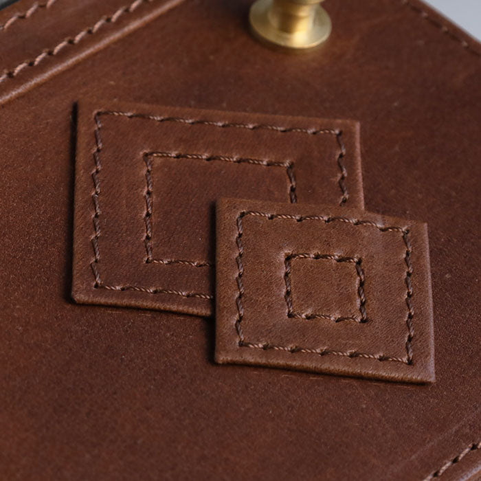 glart M6 Stained Glass Antique Door Sepia System Organizer Cover [H0221-SEPIA] Real Glass, Genuine Leather, Leather Wallet, Leather Accessories, Brand Name, Mini 6-Hole 