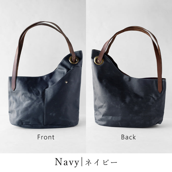 Havito by Waji (Habito by Waji) alter (Arte) No. 10 Canvas Double Oil Paraffin Asymmetrical Tote Bag for Women [H0904] Canvas Brand, Water-Repellent, Water-Resistant, and Lightweight 