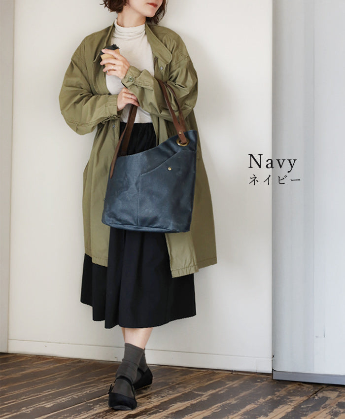 Havito by Waji (Habito by Waji) alter (Arte) No. 10 Canvas Double Oil Paraffin Asymmetrical Tote Bag for Women [H0904] Canvas Brand, Water-Repellent, Water-Resistant, and Lightweight 