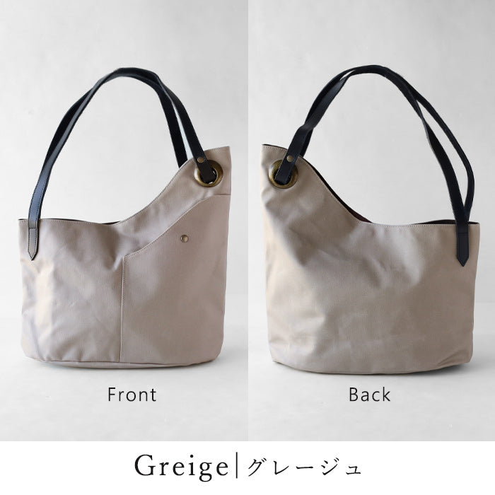 Havito by Waji (Habito by Waji) alter (Arte) No. 10 Canvas Double Oil Paraffin Asymmetrical Tote Bag for Women [H0904] Canvas Brand, Water-Repellent, Water-Resistant, and Lightweight 