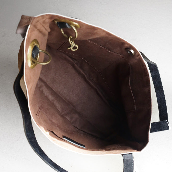 Havito by Waji (Habito by Waji) alter (Arte) No. 10 Canvas Double Oil Paraffin Asymmetrical Tote Bag for Women [H0904] Canvas Brand, Water-Repellent, Water-Resistant, and Lightweight 