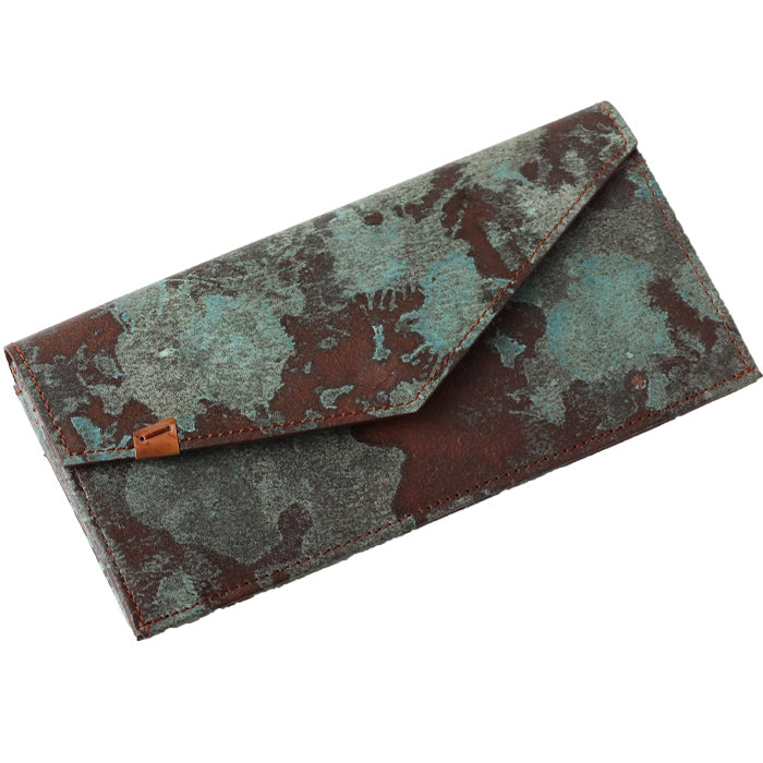 [2 colors] keu Rust-Aging Leather Slim Wallet Men's & Women's [H1312] waji Rust Leather Leather Wallet Brand