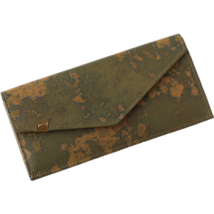 [2 colors] keu Rust-Aging Leather Slim Wallet Men's & Women's [H1312] waji Rust Leather Leather Wallet Brand