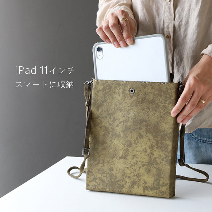 [3 Colors] keu (Keu) Rust-aged Leather Skinny Case Bag L 11.5inch Men's &amp; Women's [H1315] waji Rust-aged Leather, Rust Leather, Leather Goods, Brand