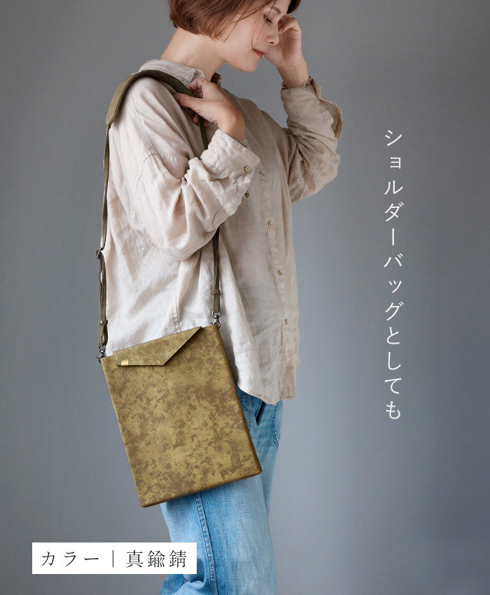 [3 Colors] keu (Keu) Rust-aged Leather Skinny Case Bag L 11.5inch Men's &amp; Women's [H1315] waji Rust-aged Leather, Rust Leather, Leather Goods, Brand