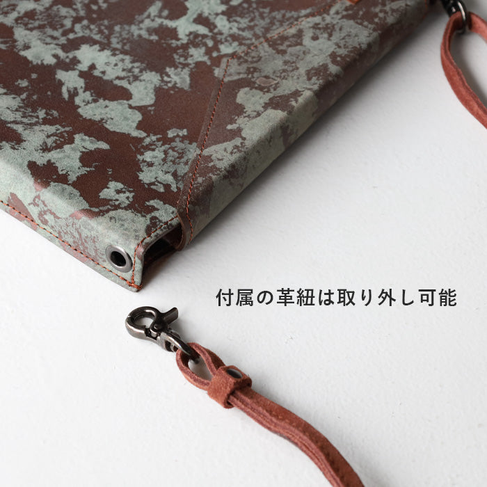 【3色】keu(ケウ) 錆エイジングレザー スキニーケース バッグ L 11.5inch メンズ レディース [H1315] waji 錆エイジングレザー 錆革 革小物 ブランド