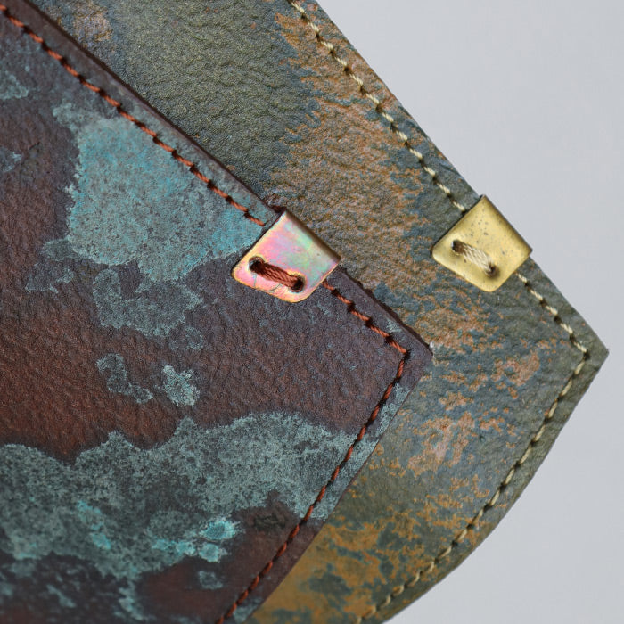 keu (Keu) Rust Aged Leather Planner Cover, M6 Size, Mini 6, Men's and Women's [H1320] waji Rust Leather Planner, Brand Name Leather, Genuine Cowhide Leather 