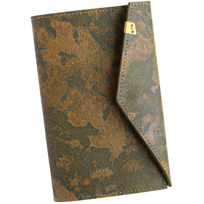 keu (Keu) Rust Aged Leather Planner Cover, M6 Size, Mini 6, Men's and Women's [H1320] waji Rust Leather Planner, Brand Name Leather, Genuine Cowhide Leather 