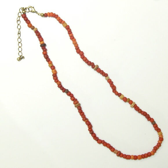 [Choose from 5 colors] Haru Nomura Vegetable dyeing artist Haruka Nomura wood bead necklace short [HN-003] 