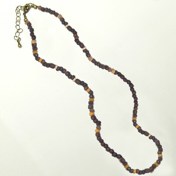 [Choose from 5 colors] Haru Nomura, Plant Dyeing Artist, Haruka Nomura, Wood Beads Necklace, Short [HN-003]