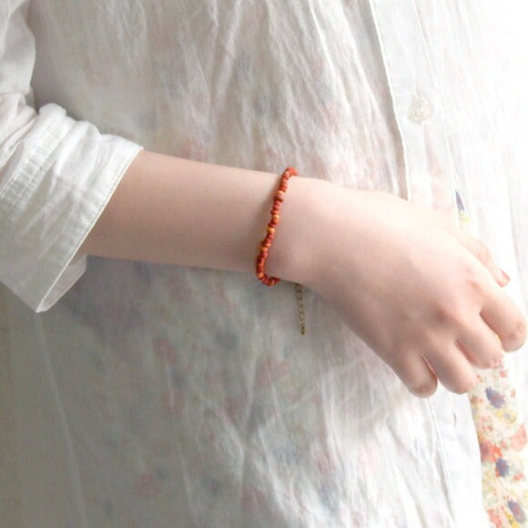 [Choose from 5 colors] Haru Nomura, Plant Dyeing Artist, Haruka Nomura, Wood Bead Bracelet [HN-004]