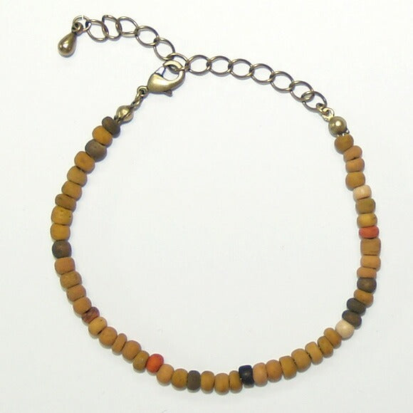 [Choose from 5 colors] Haru Nomura, Plant Dyeing Artist, Haruka Nomura, Wood Bead Bracelet [HN-004]