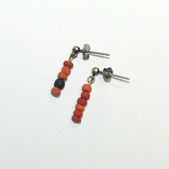 [5 colors in total, you can choose from earrings or earrings] haru nomura Vegetable dyeing artist Haruka Nomura Wood bead earrings・Pierce set of 2 [HN-005] 