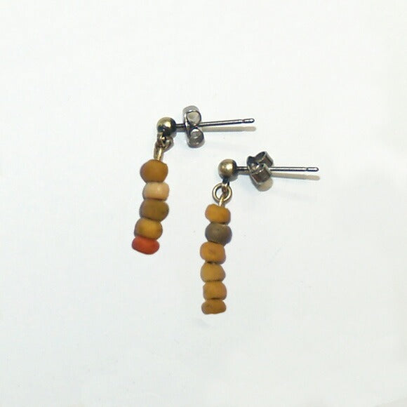 [5 colors in total, you can choose from earrings or earrings] haru nomura Vegetable dyeing artist Haruka Nomura Wood bead earrings・Pierce set of 2 [HN-005] 
