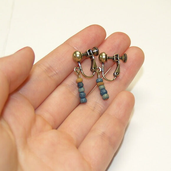 [5 colors in total, you can choose from earrings or earrings] haru nomura Vegetable dyeing artist Haruka Nomura Wood bead earrings・Pierce set of 2 [HN-005] 