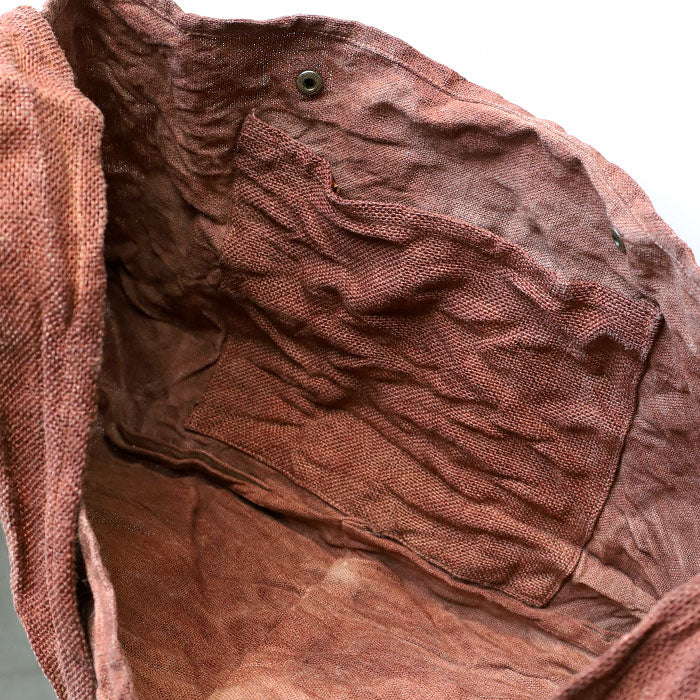 haru nomura Plant-dyed artist, Haruka Nomura Natural dyed linen bag “Travel bag” Brown [HNB-001-BR] 