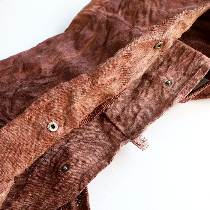haru nomura Plant-dyed artist, Haruka Nomura Natural dyed linen bag “Travel bag” Brown [HNB-001-BR] 