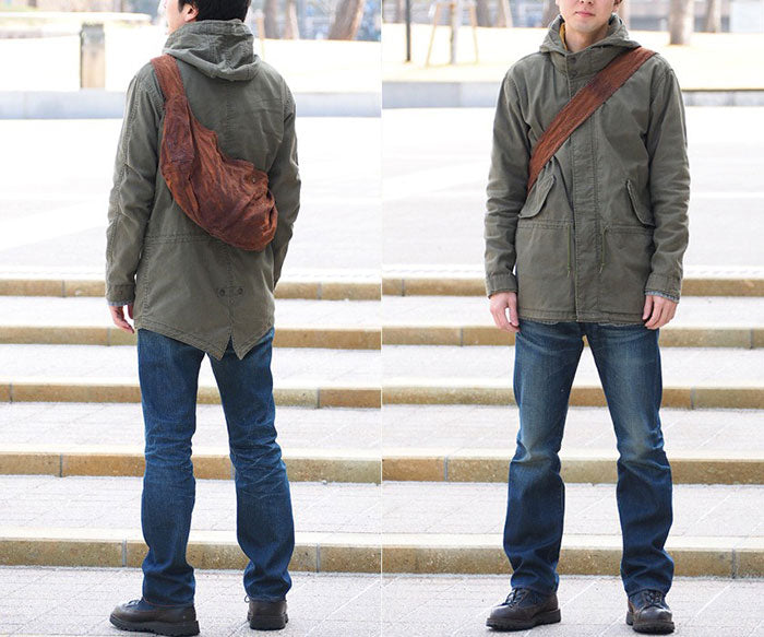 haru nomura Plant-dyed artist, Haruka Nomura Natural dyed linen bag “Travel bag” Brown [HNB-001-BR] 