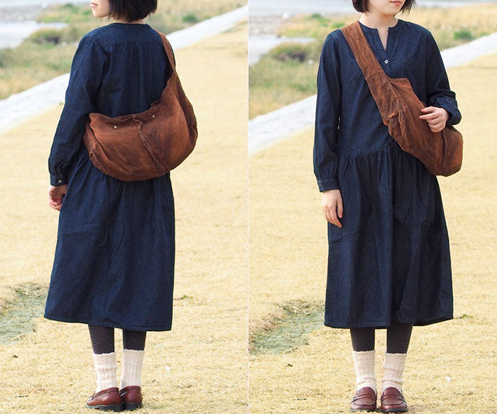 haru nomura Plant-dyed artist, Haruka Nomura Natural dyed linen bag “Travel bag” Brown [HNB-001-BR] 