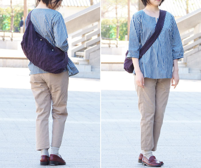 haru nomura Plant-dyed artist Haruka Nomura Natural dyed linen bag “Travel bag” Purple [HNB-001-PU] 
