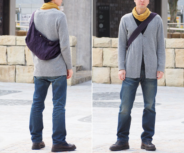 haru nomura Plant-dyed artist Haruka Nomura Natural dyed linen bag “Travel bag” Purple [HNB-001-PU] 