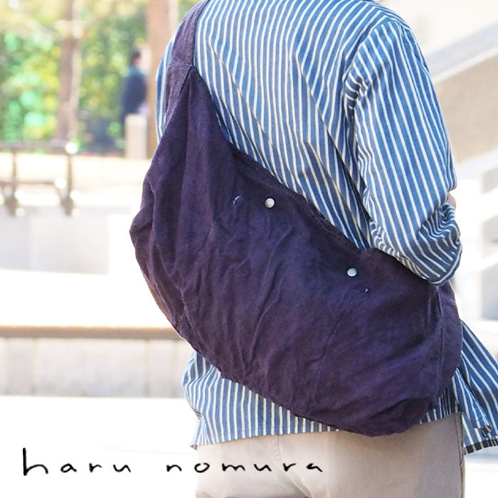 haru nomura Plant-dyed artist Haruka Nomura Natural dyed linen bag “Travel bag” Purple [HNB-001-PU] 