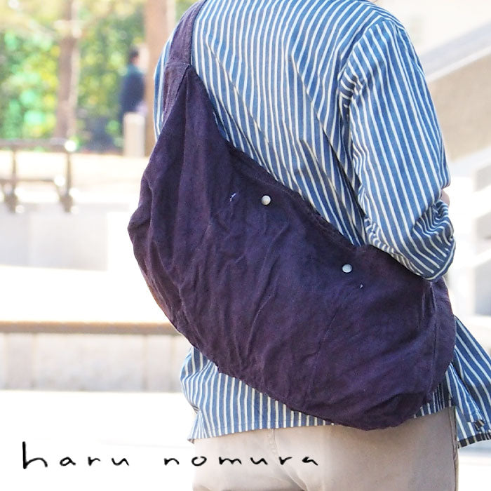 haru nomura 植物染色藝術家 Haruka Nomura 天然染色亞麻包“旅行包”紫色 [HNB-001-PU] 
