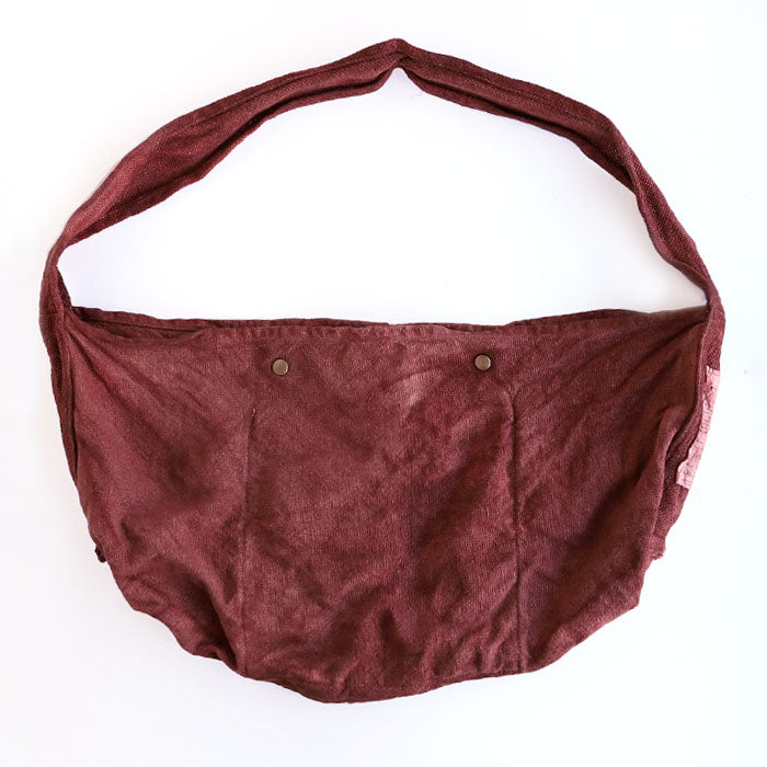 haru nomura Plant-dyed artist Haruka Nomura Natural dyed linen bag “Travel bag” Wine red [HNB-001-WIN] 